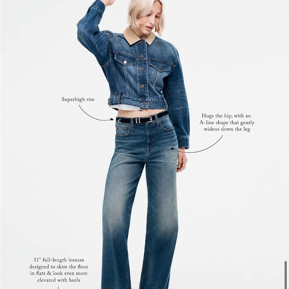J. Crew Medium Blue Wide Leg Jeans